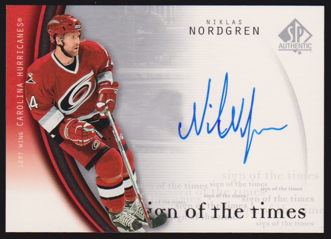 2005-06 SP Authentic Sign of the Times #NN Niklas Nordgren - AUTO (image for) 2005-06 SP Authentic Sign of the Times #NN Niklas Nordgren - AUTO