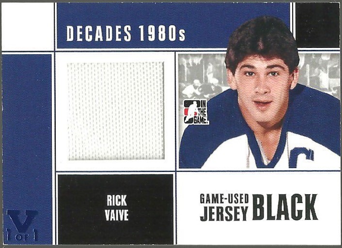 2010-11 ITG Decades 1980s Jerseys Black #M56 Rick Vaive (image for) 2010-11 ITG Decades 1980s Jerseys Black #M56 Rick Vaive